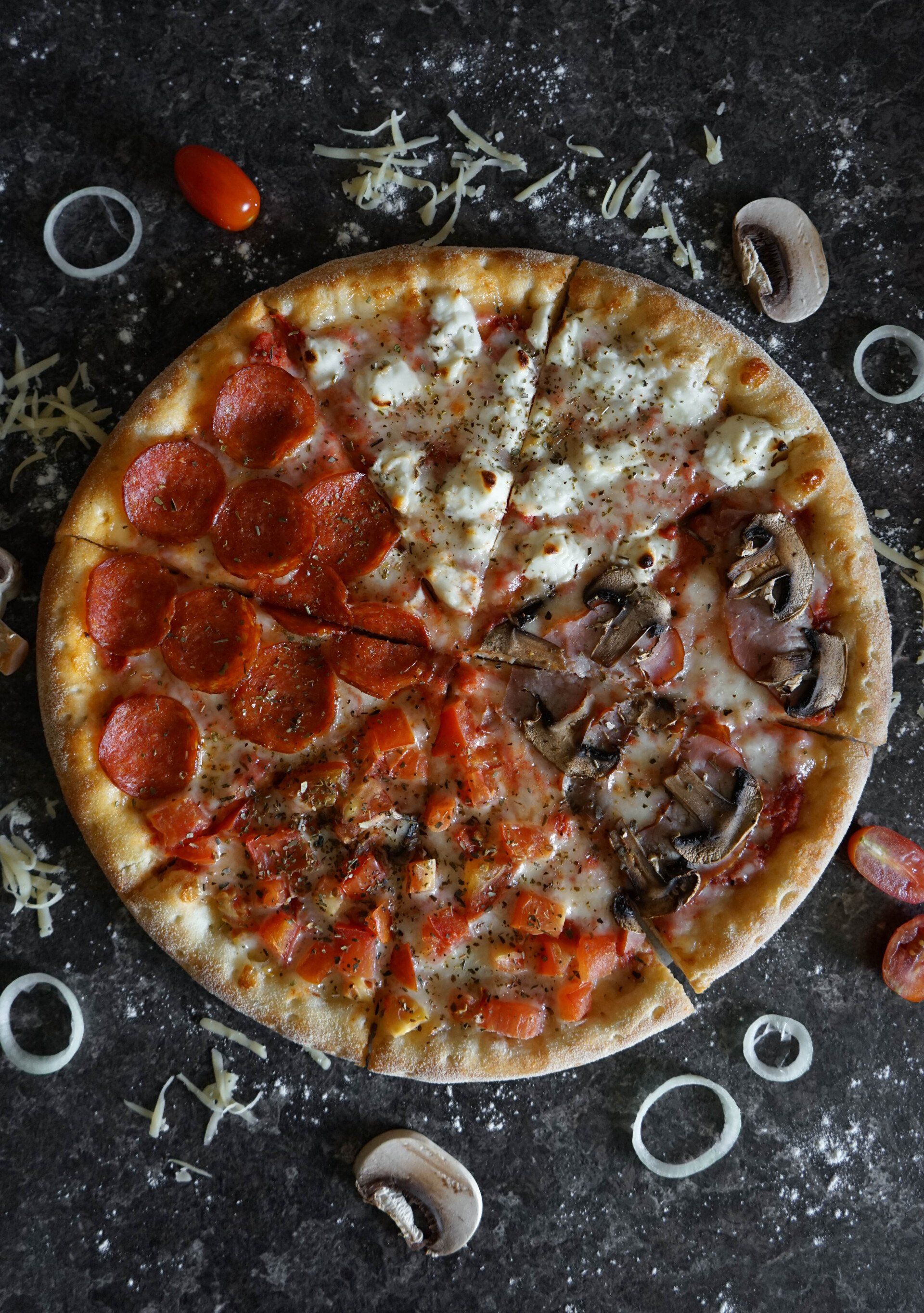 Different pizza slices