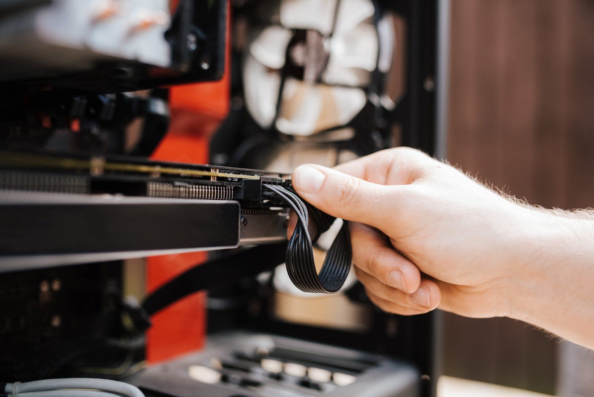 inserting gpu power cable