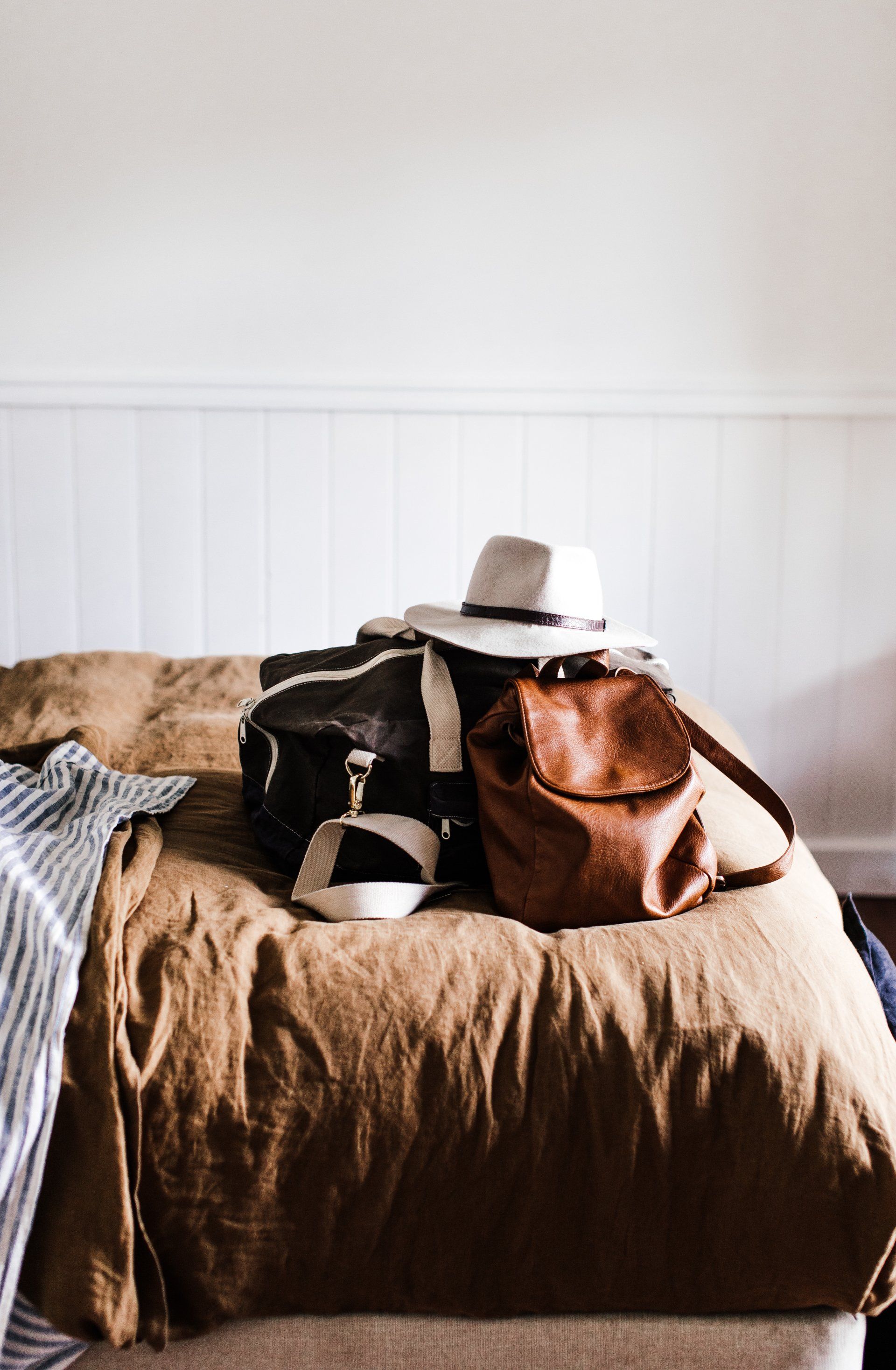 Borsa per viaggiare sul letto