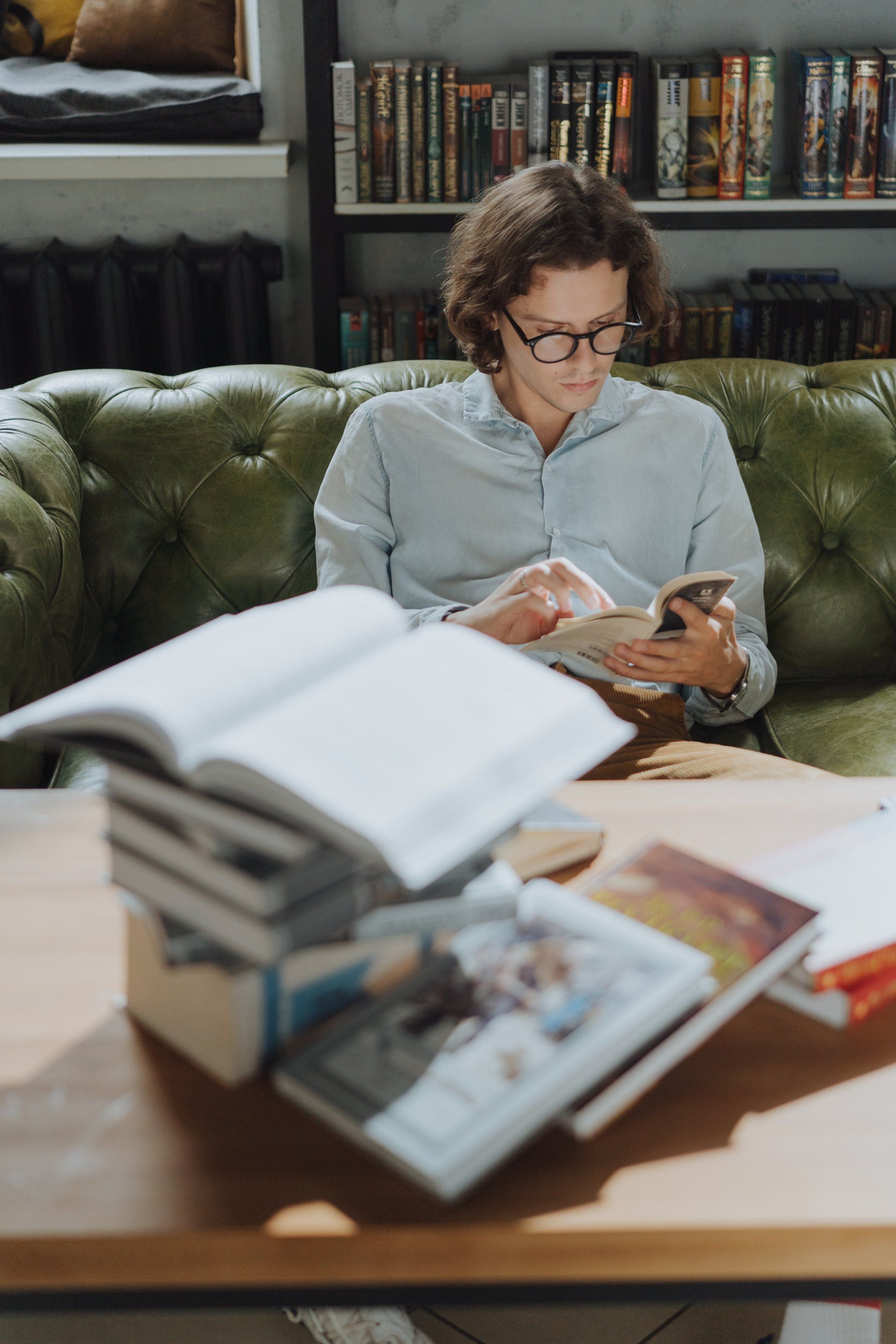image of a man reading a book