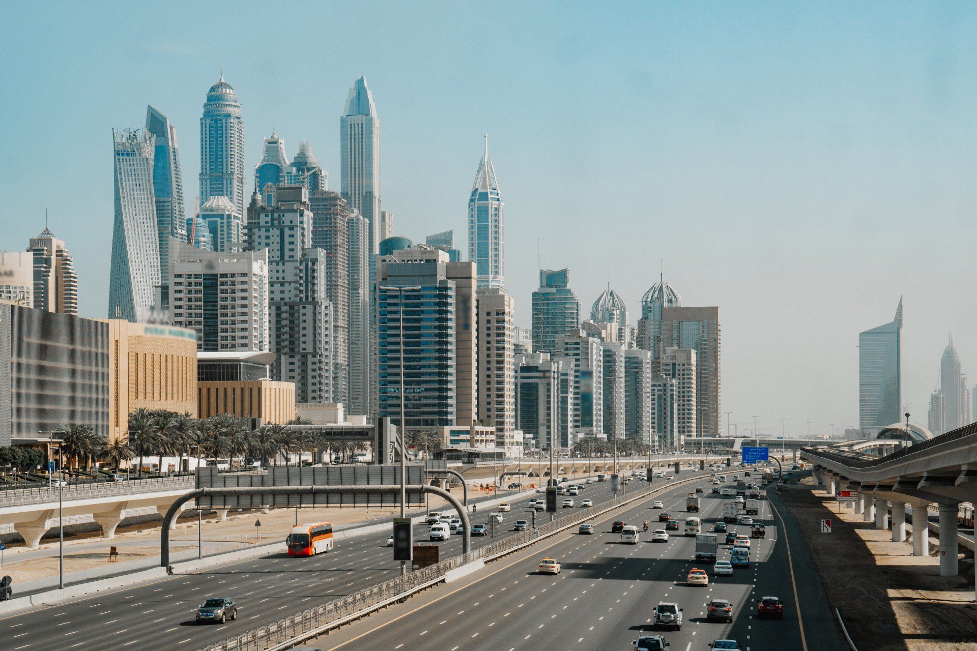 A 16-lane highway in the United Arab Emirates.