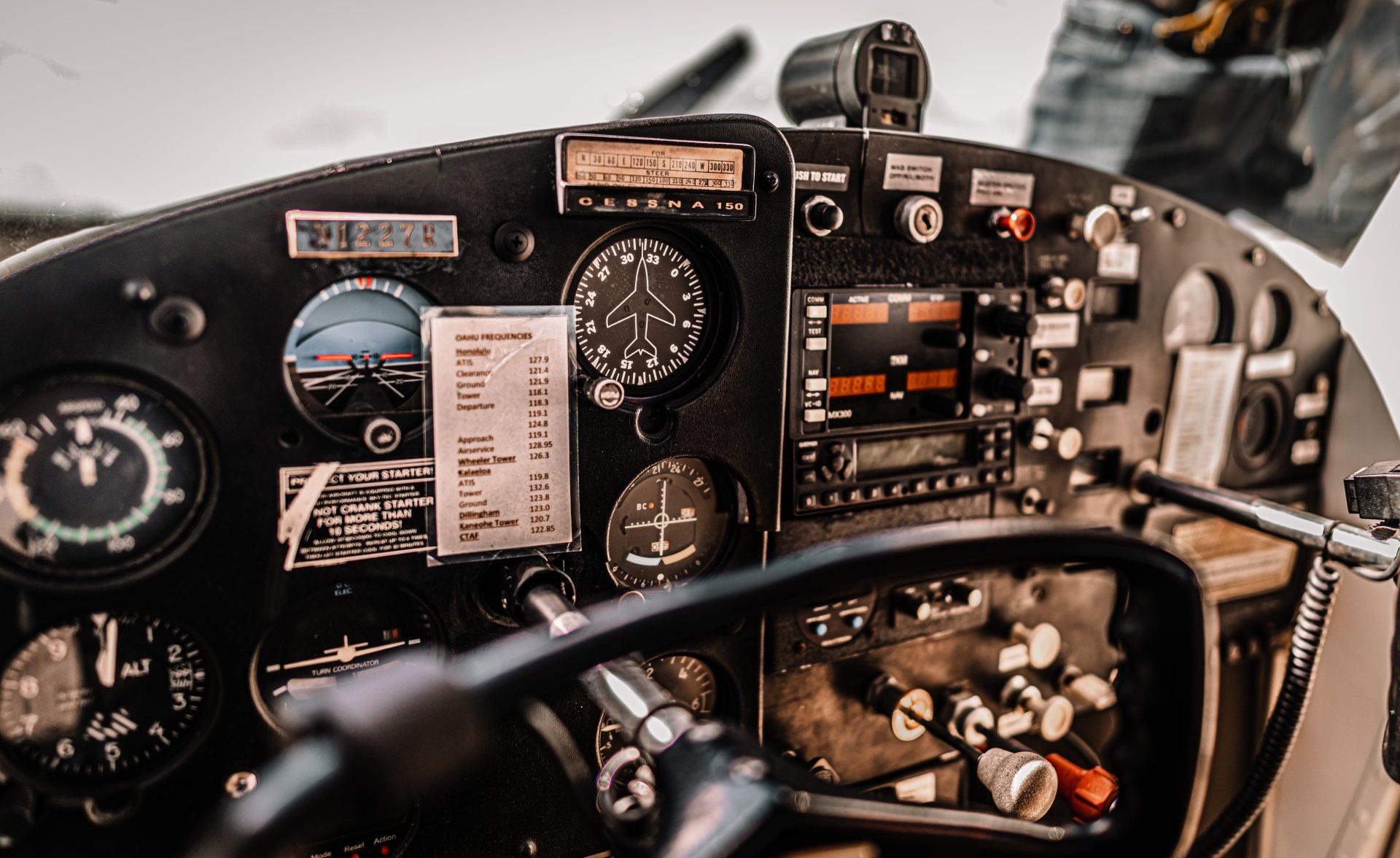 A close up of the cockpit of an airplane.