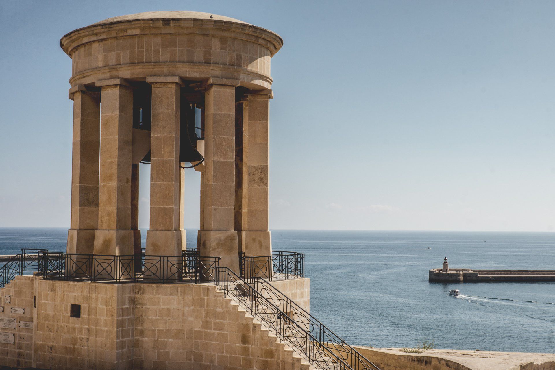 Siege Bell War Memorial, a monument in Valletta, Malta.