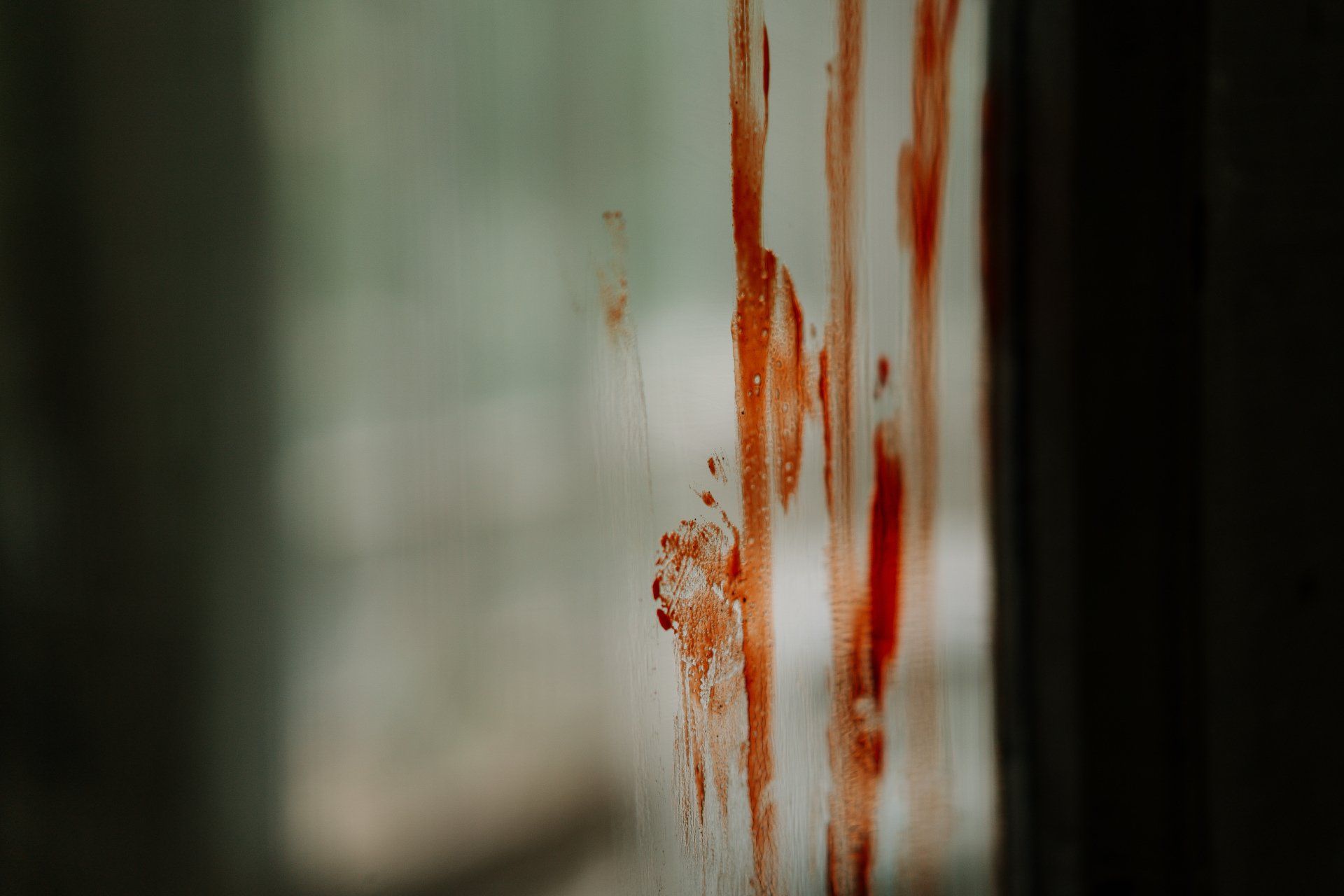 Blood stains requiring biohazard cleanup in Fort Myers home.
