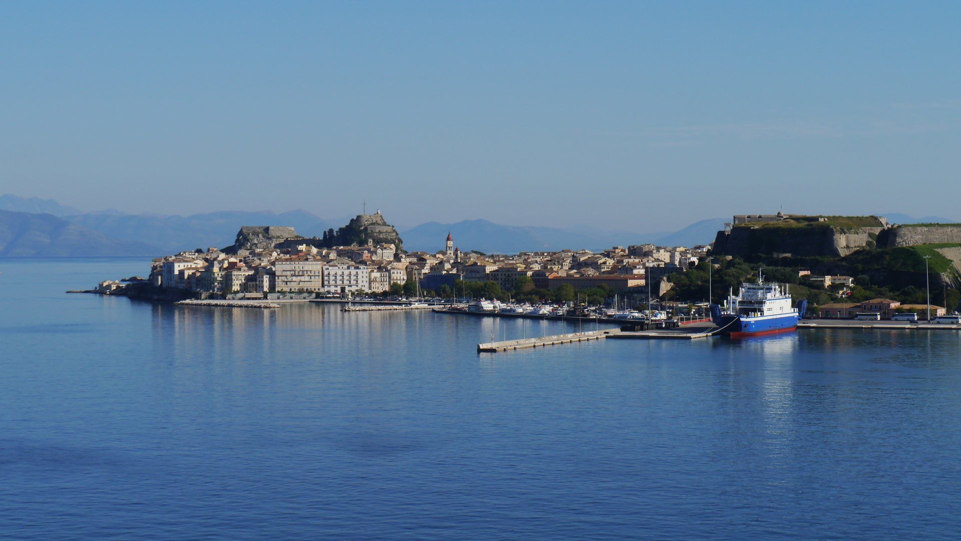 Aerial view of Corfu, Greece.