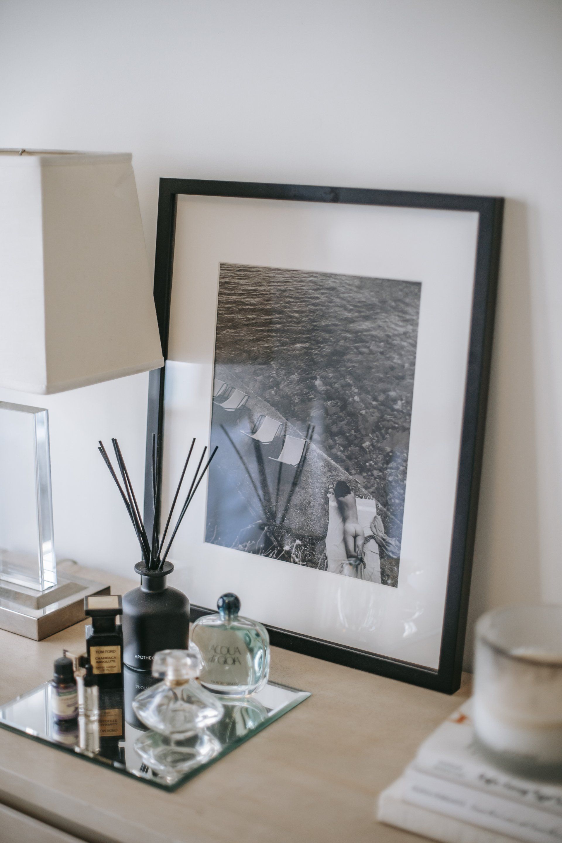 Framed Prints on a table