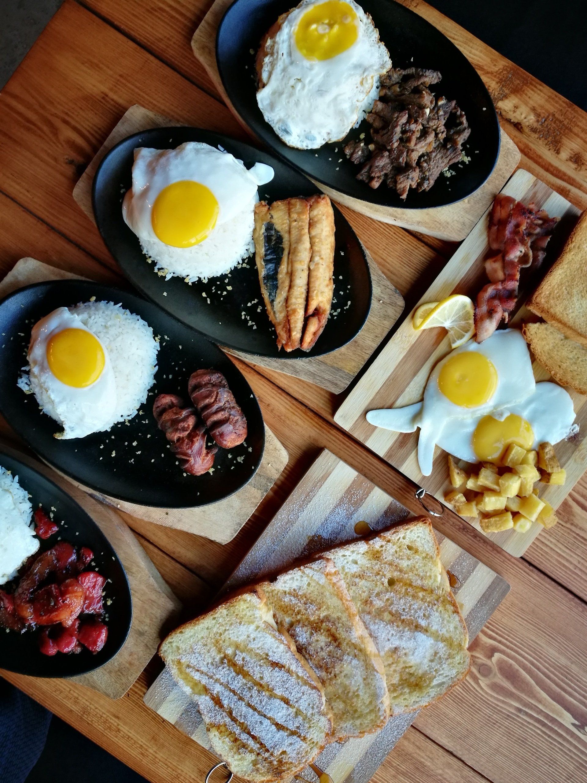 There are many different types of food on the table.