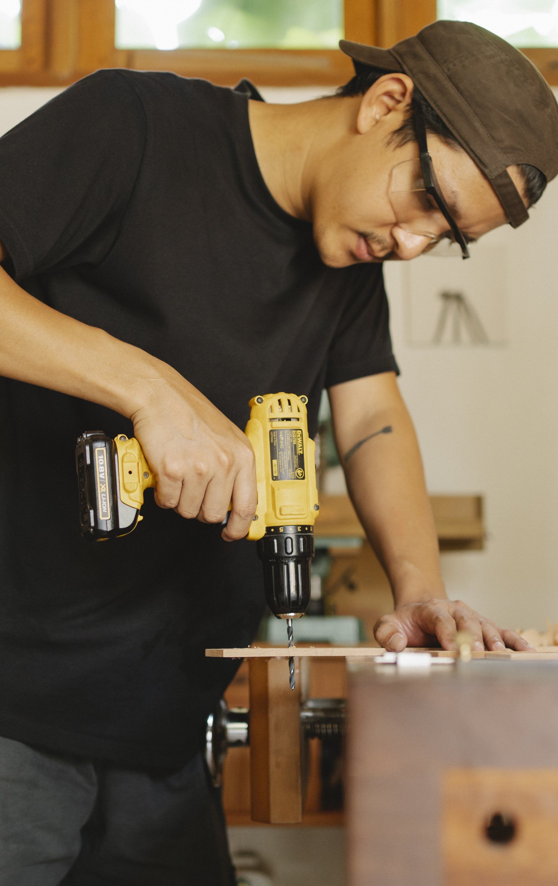 Drilling hole in wood