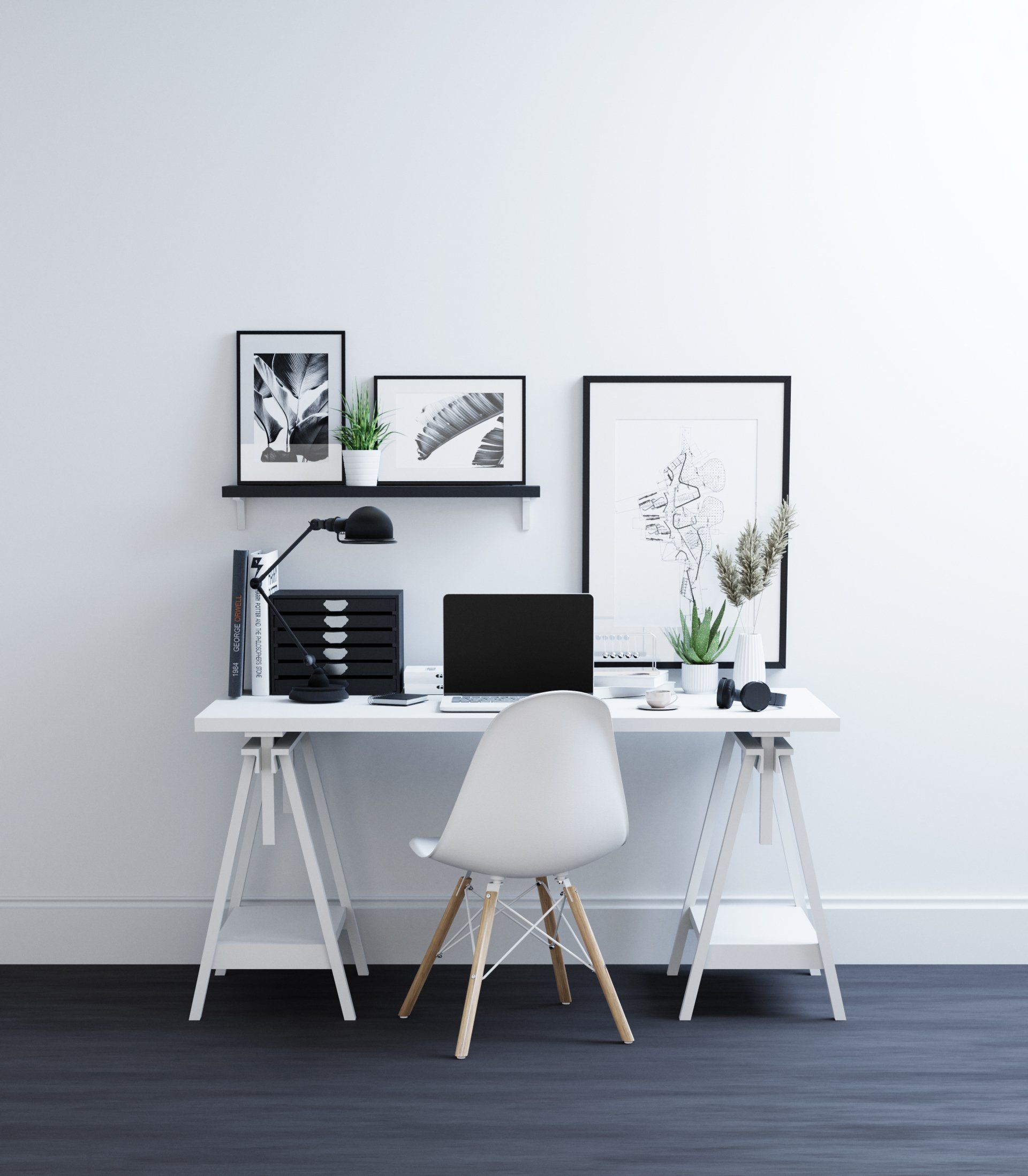 home working desk space