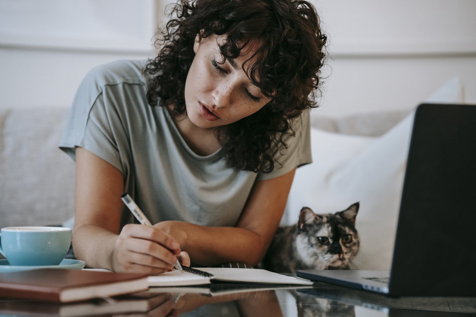 Girl studying