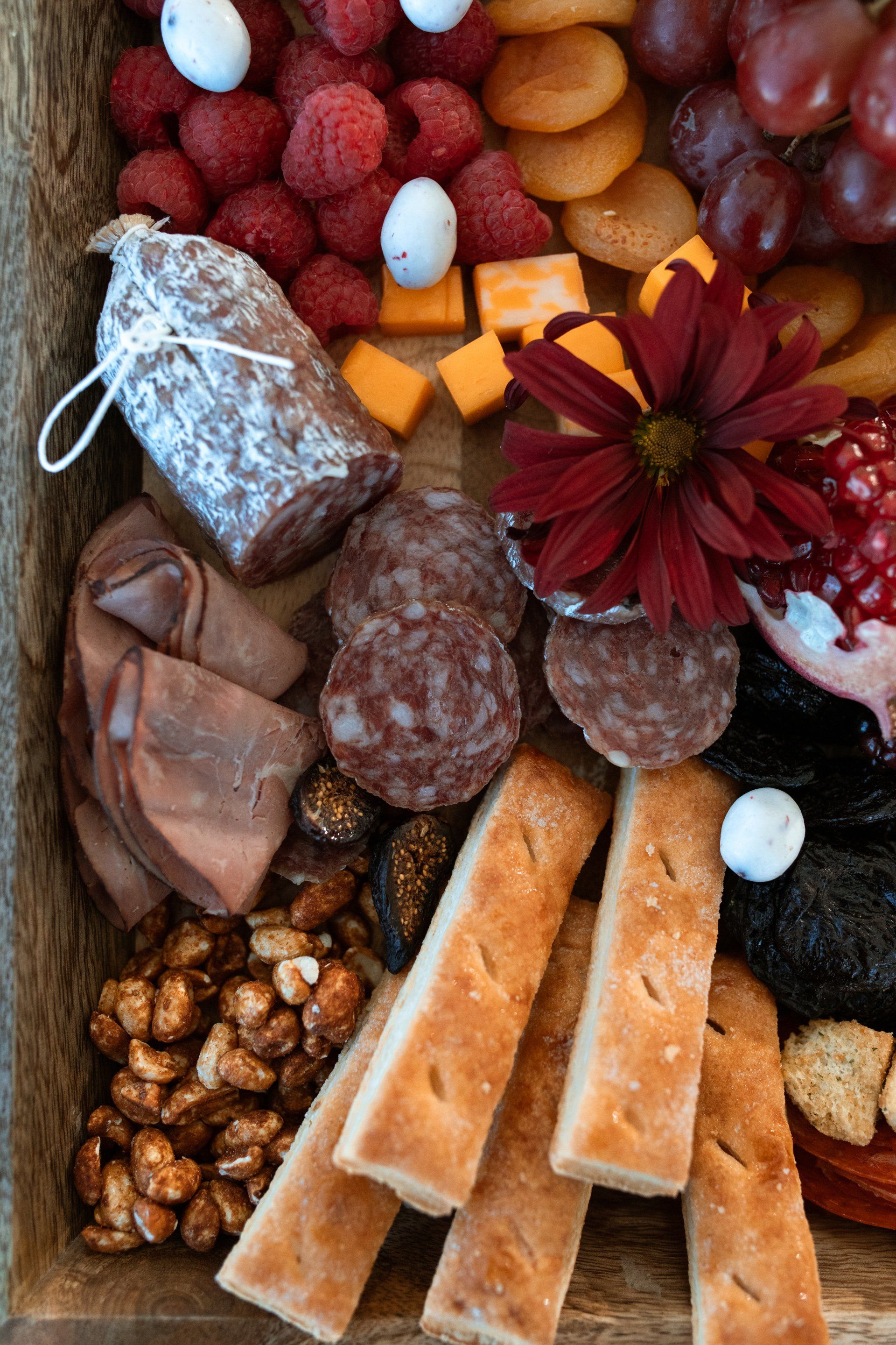 There are many different types of food on the table.