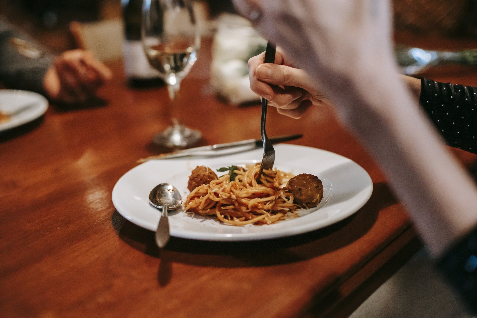 pasta and wine