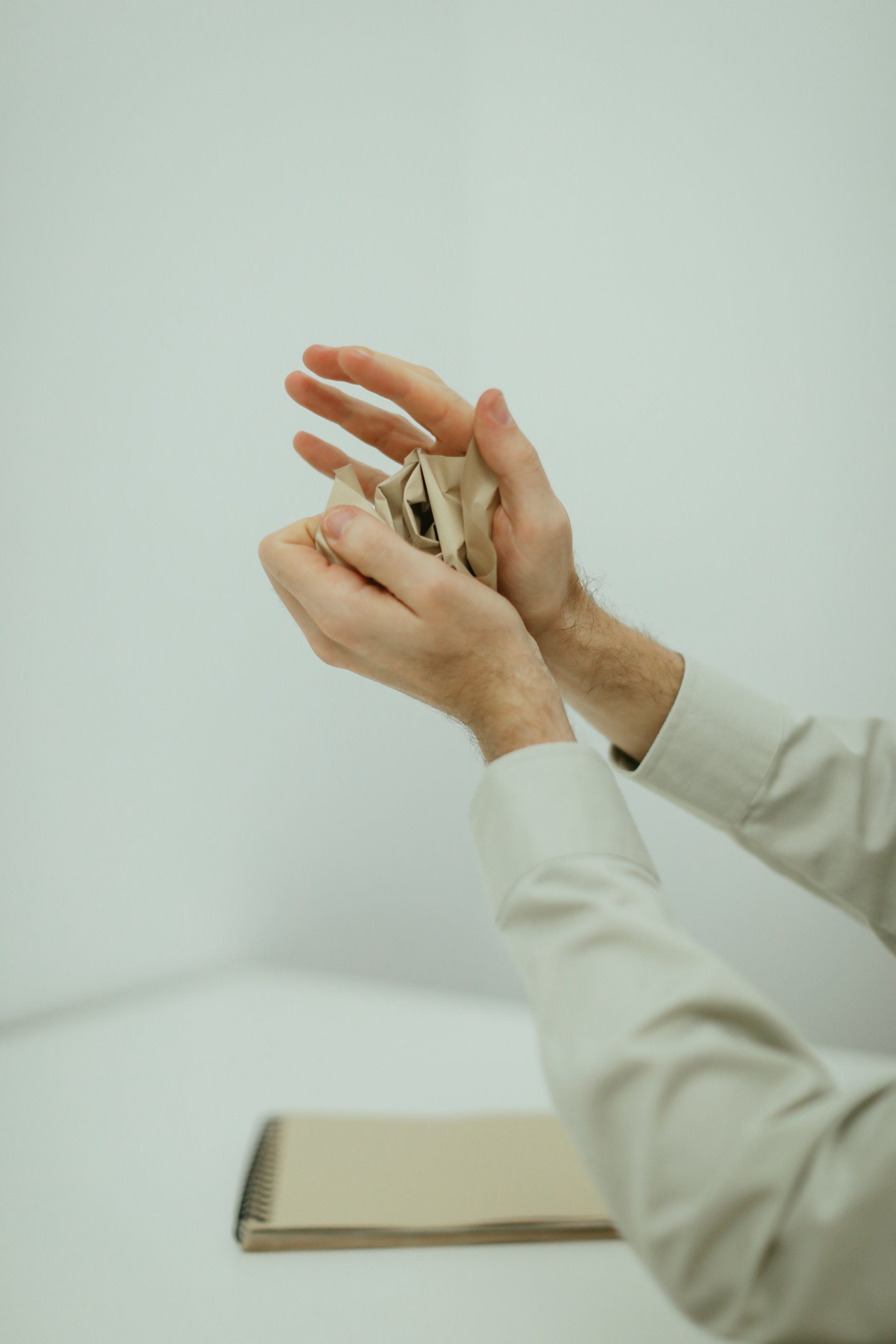 crumpling a paper