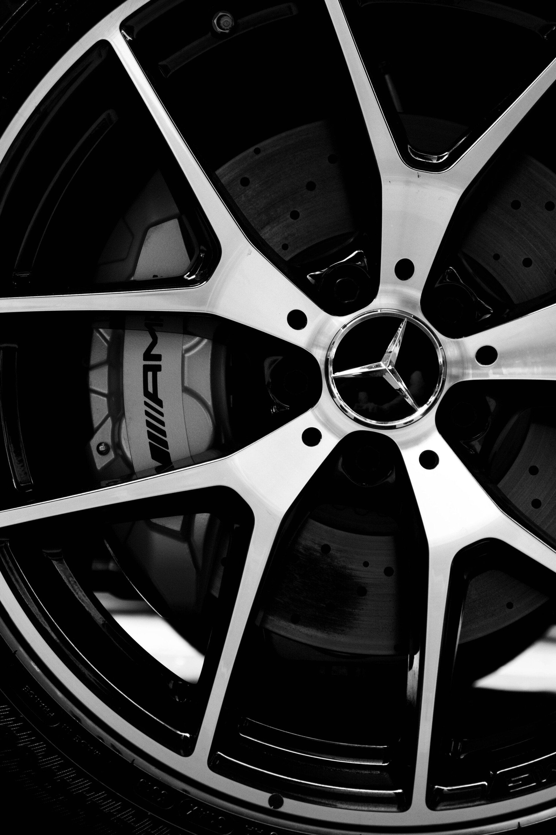 detail shot of a tire rim