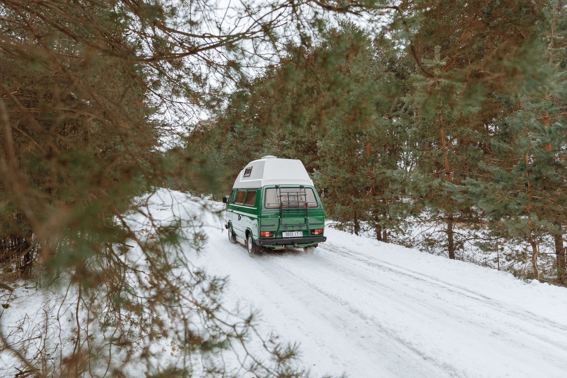 vehicle on snowy road