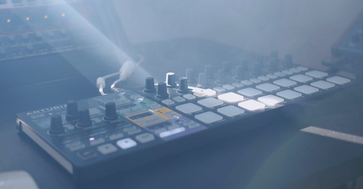 Drum machine in a recording studio