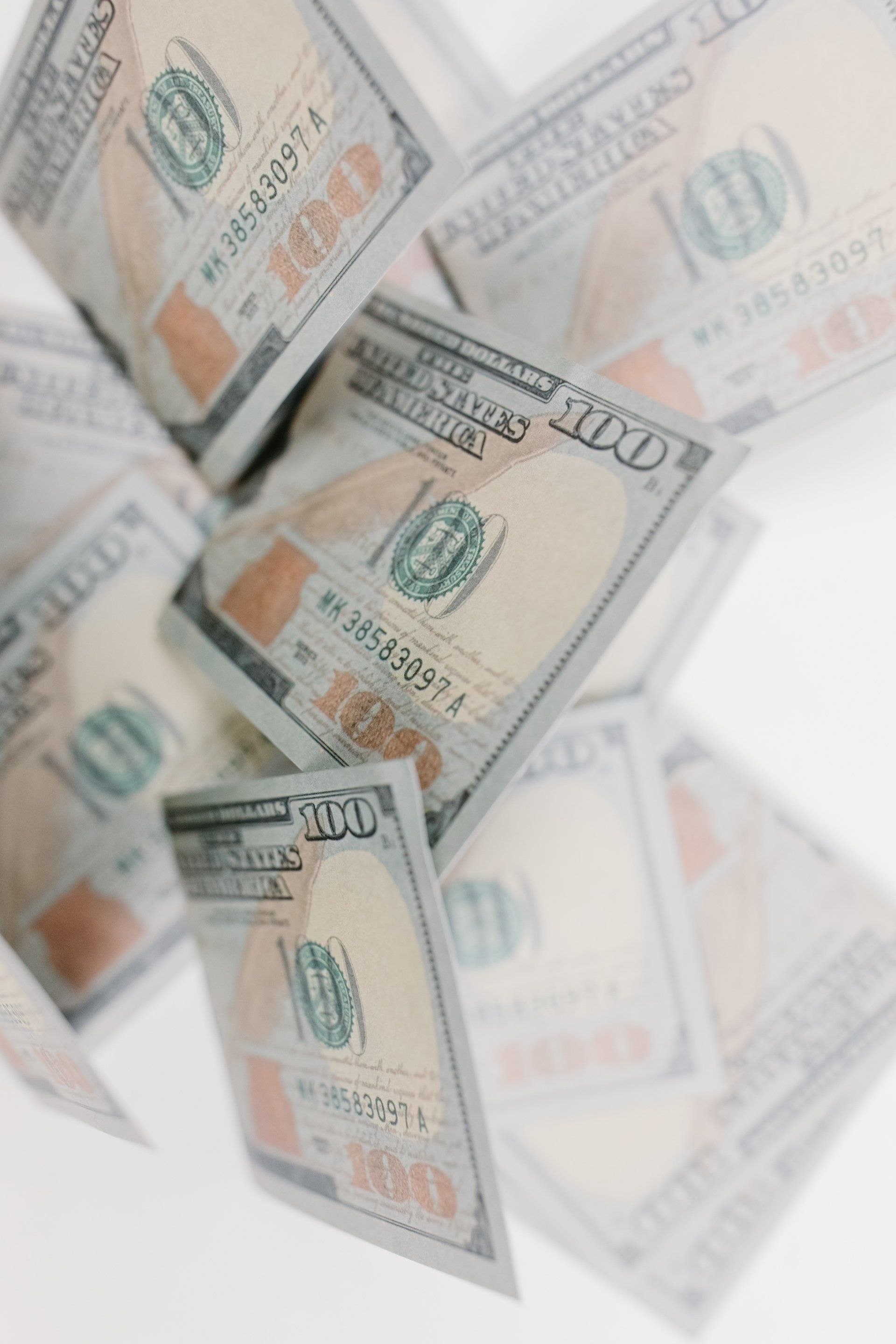 A bunch of money is falling from the sky