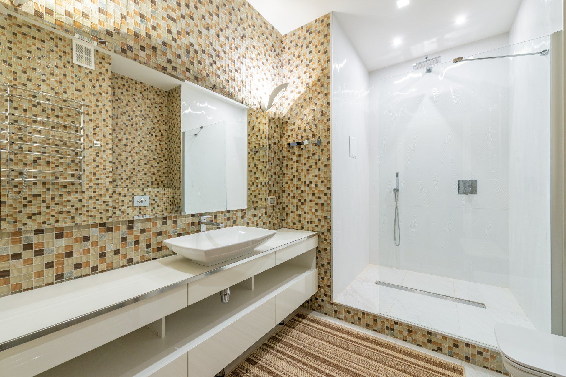 bathroom with standing shower
