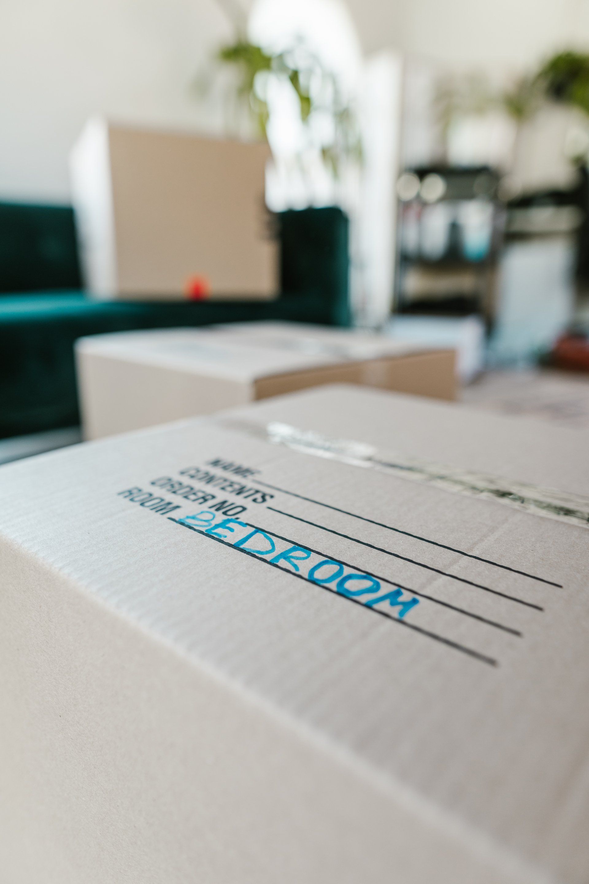 a moving box is set inside