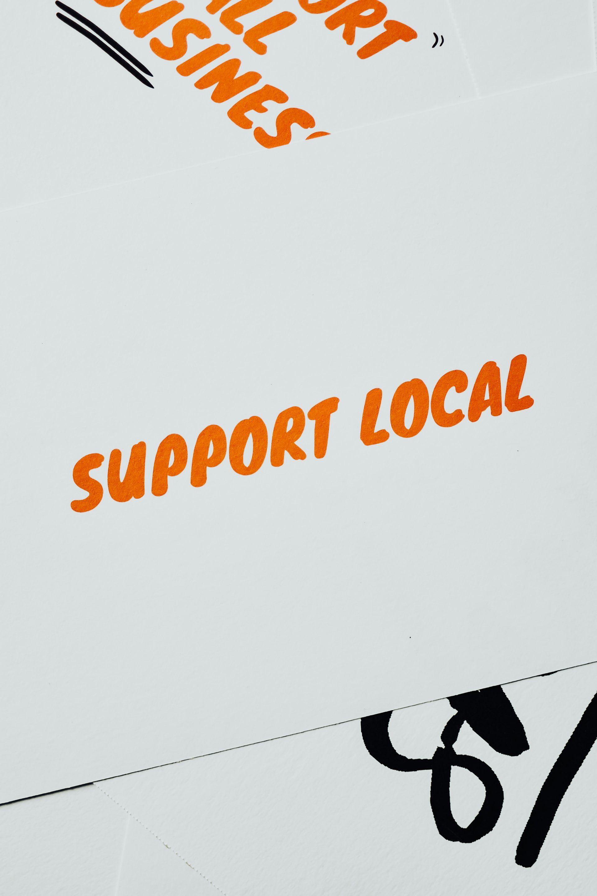 Orange text reading