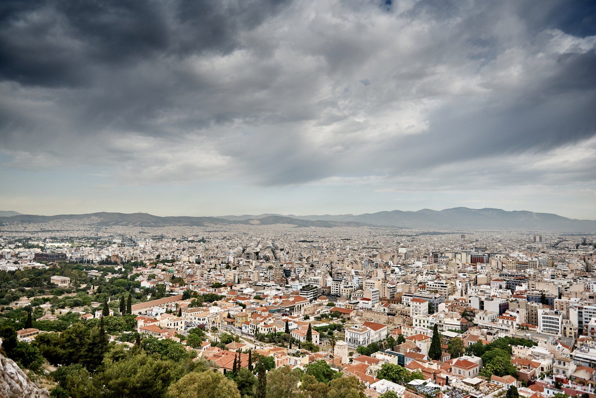 Aerial view of Athens located in Greece.