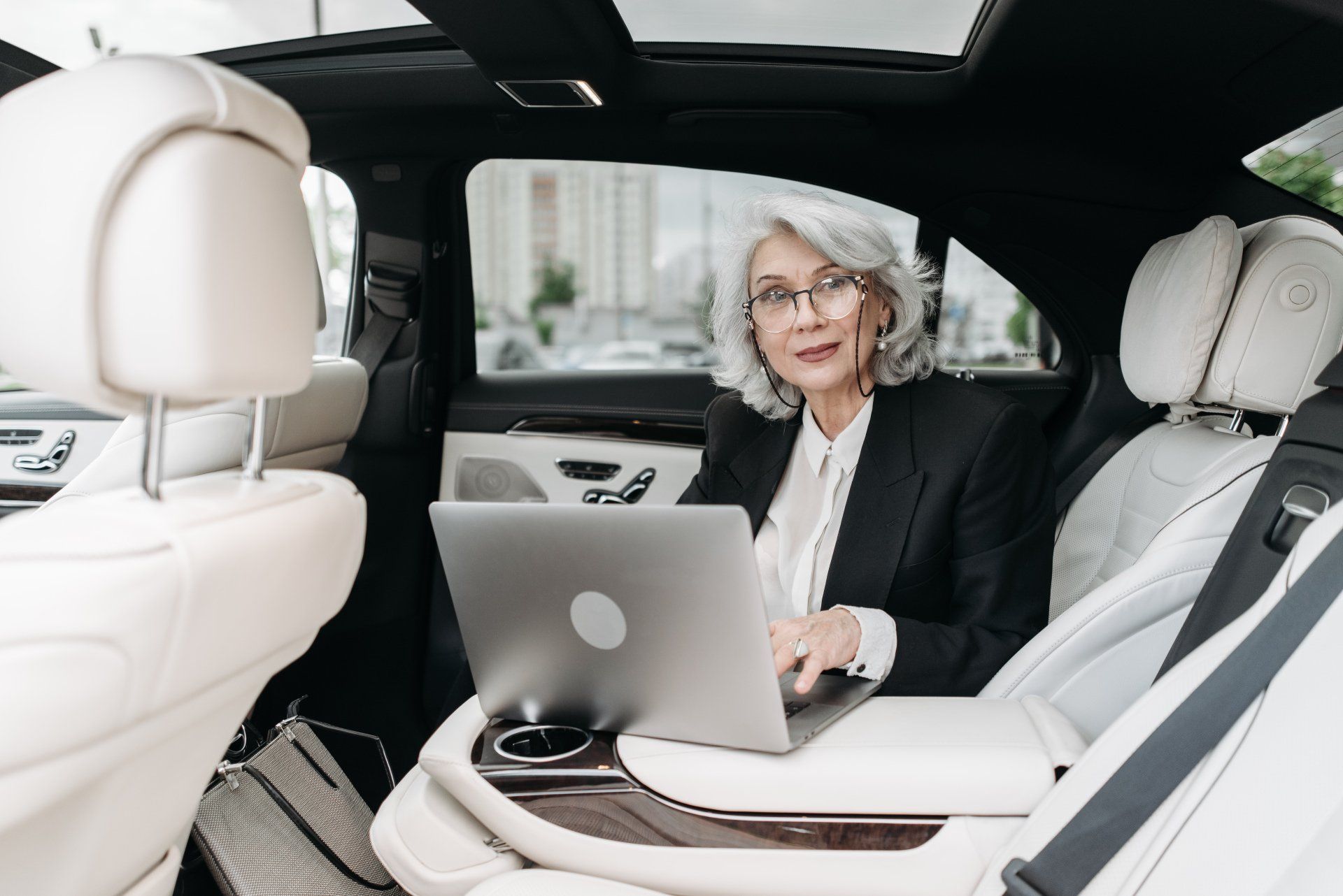 a woman inside a car