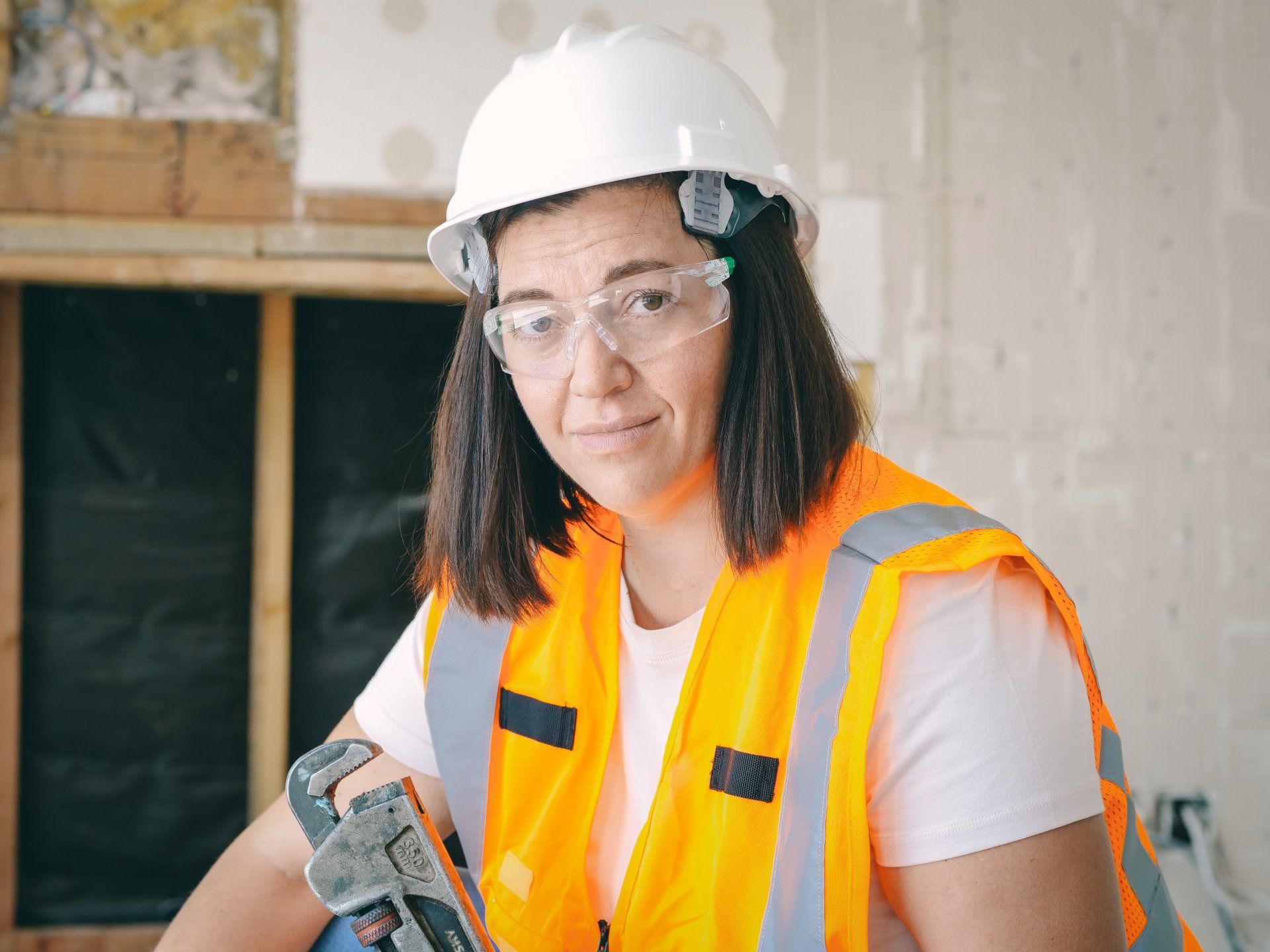 Woman in hard hat