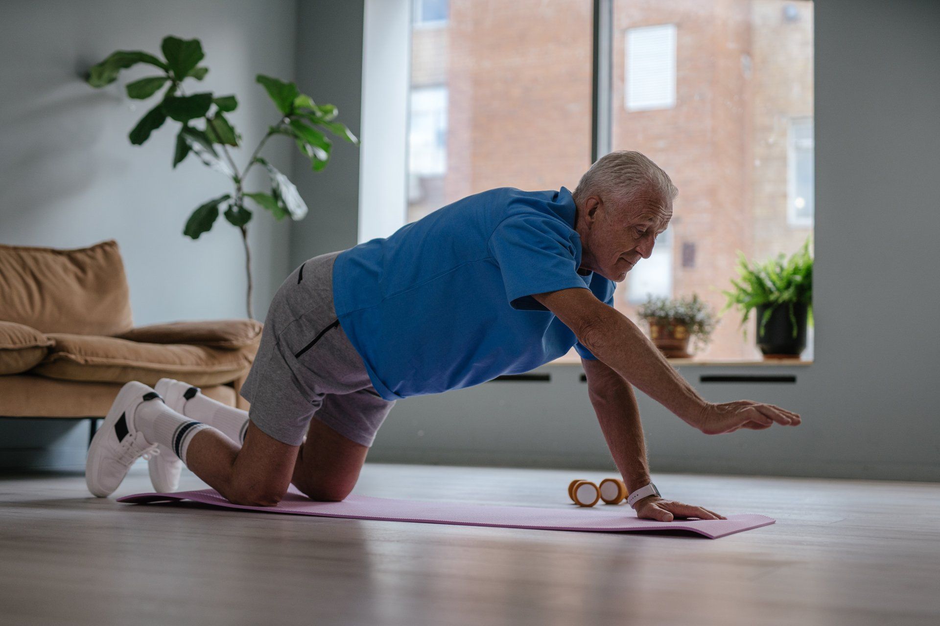 senior man working out