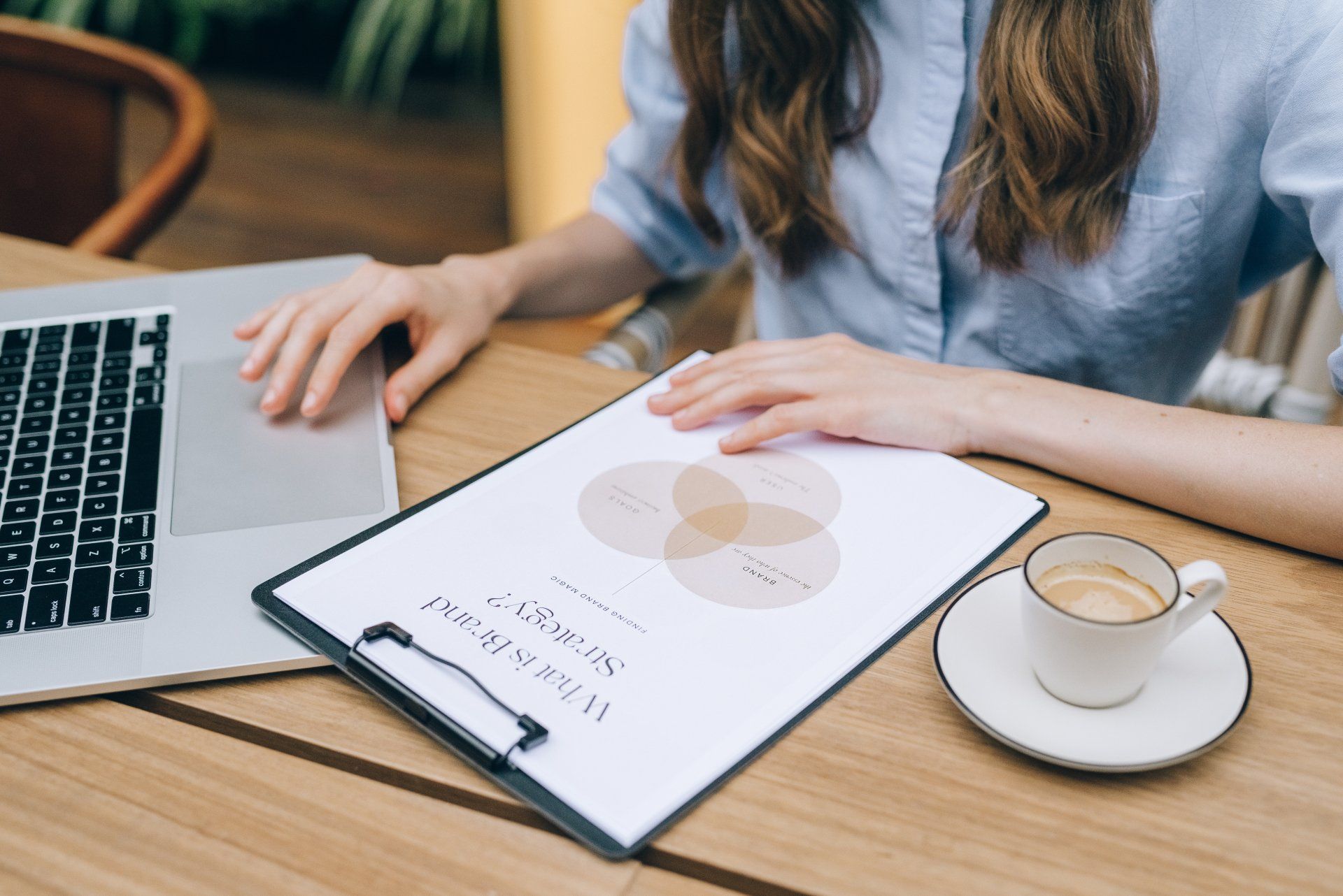 person with stock brand strategy assests