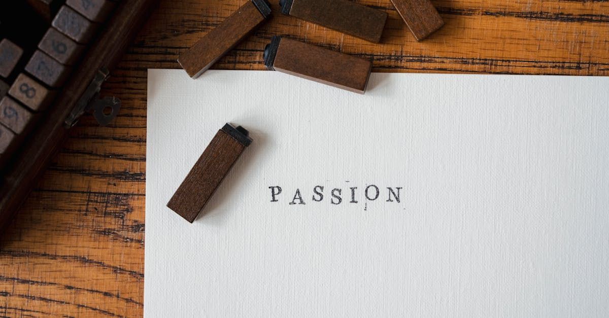 A piece of paper with the word passion written on it.