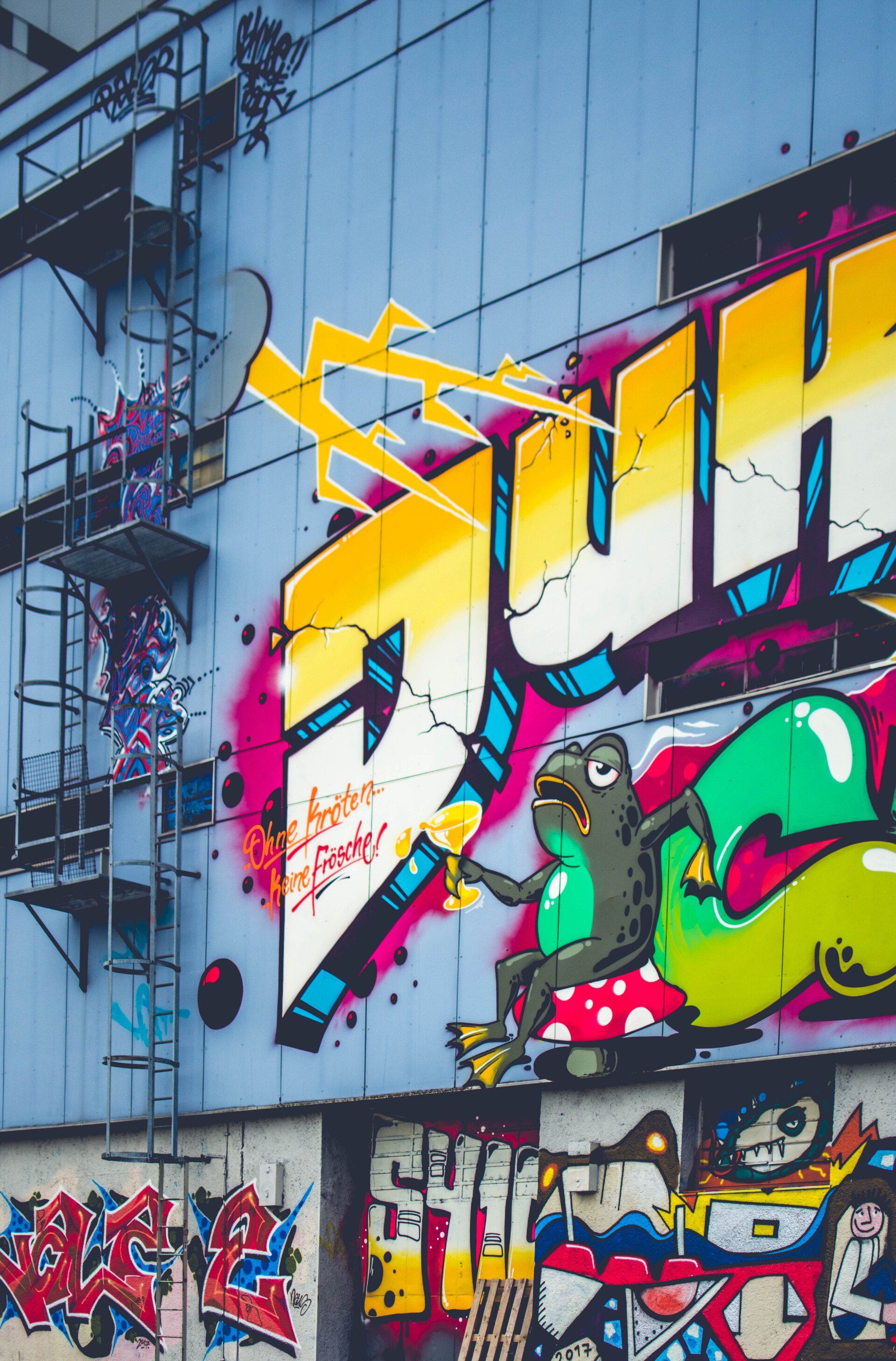 A building with a lot of graffiti on it