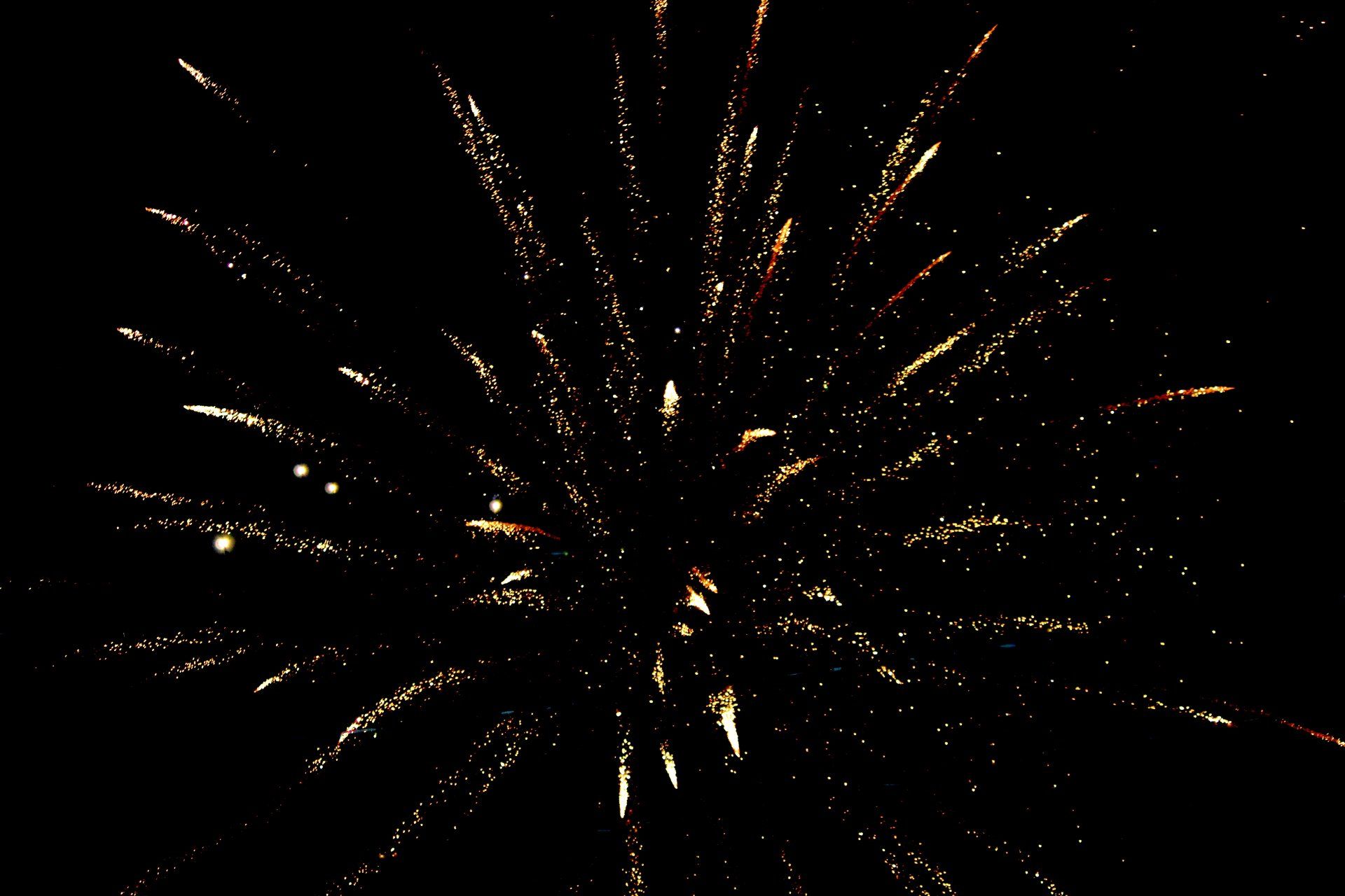 black sky, fireworks