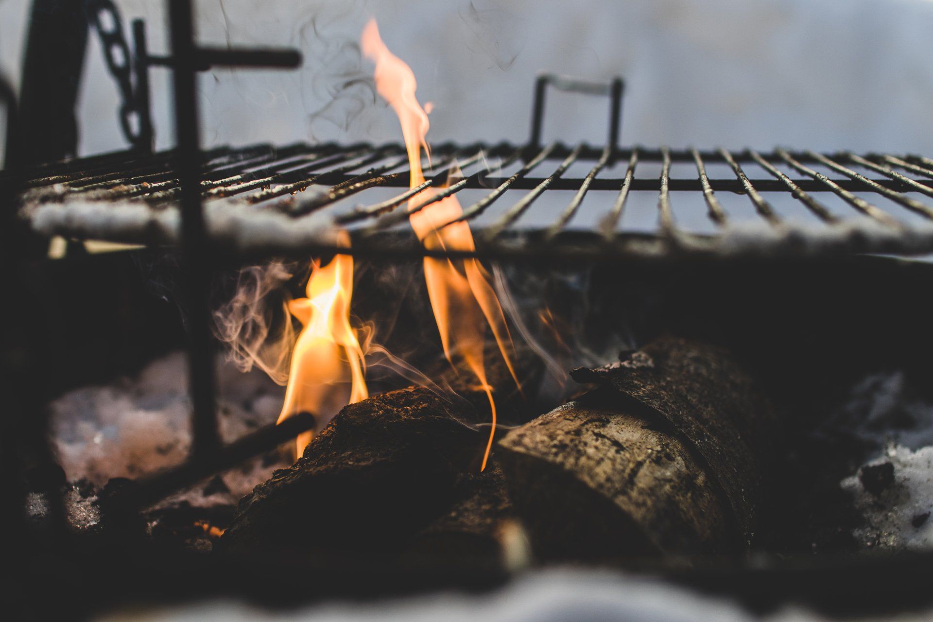 Fire pit and BBQ area for glamping guests Monmouthshire