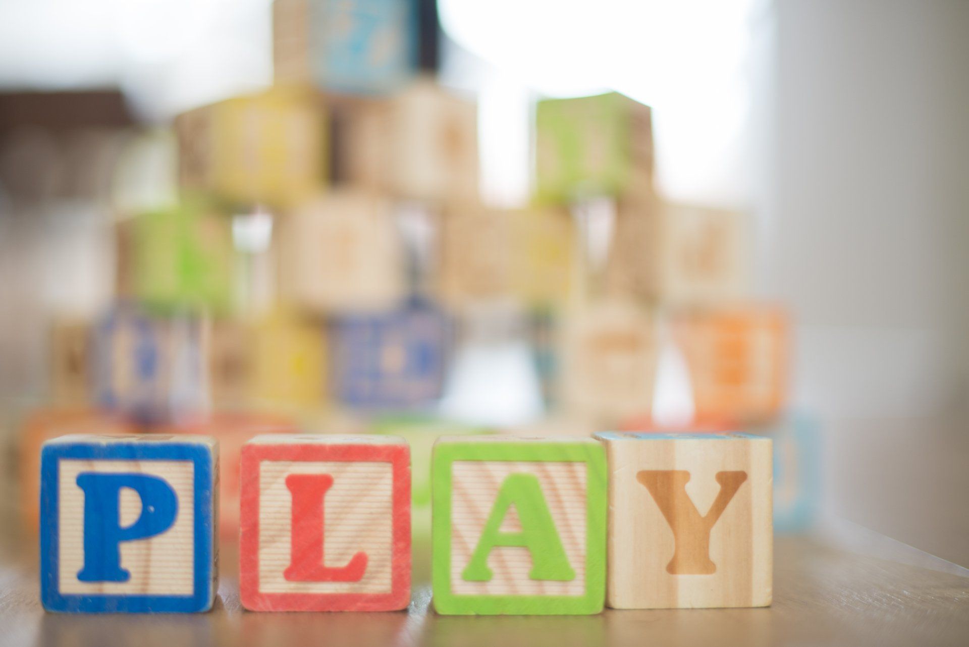 Wooden blocks spelling