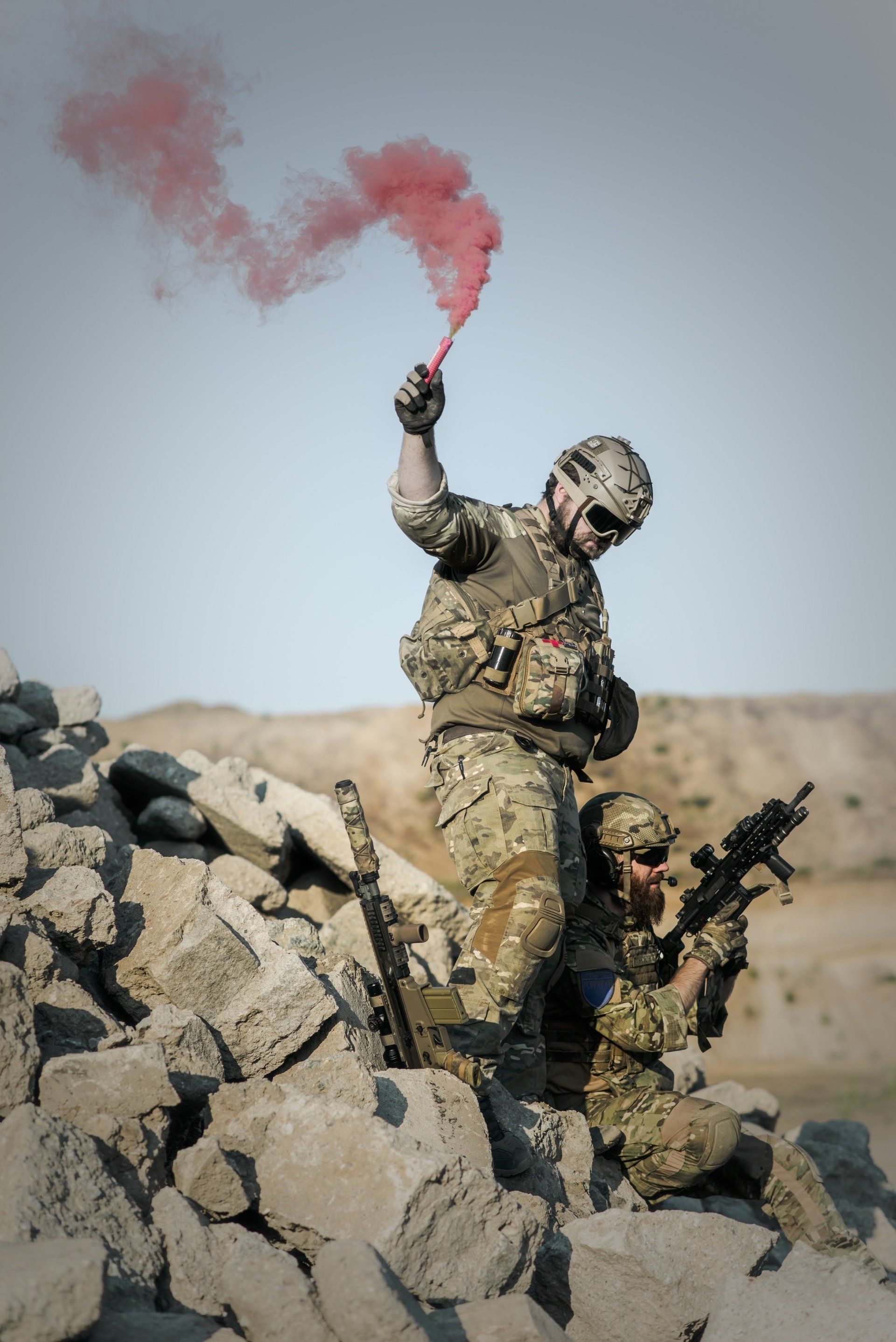 Soldier with flare