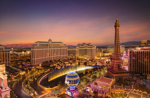 Overview aerial shot of las vegas