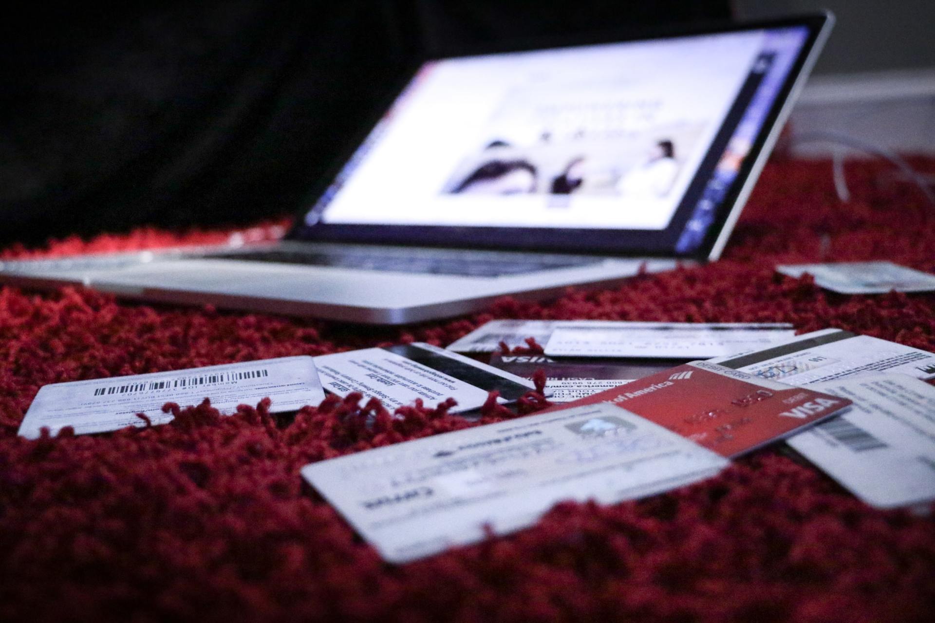 laptop and credit card bills