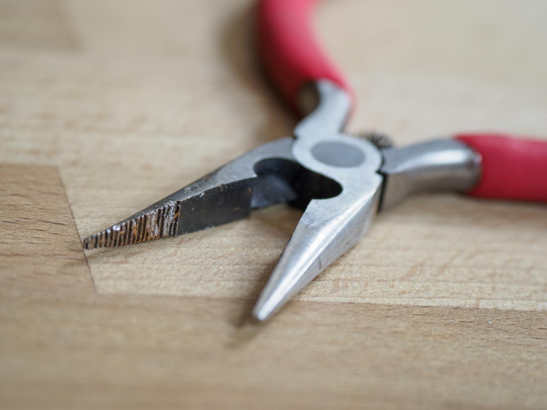 pliers with red handle