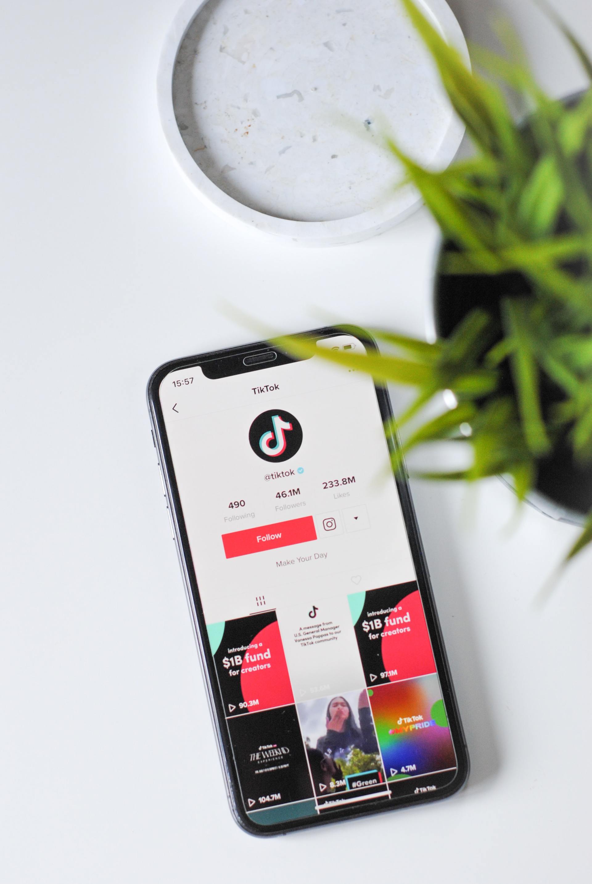 An iphone showing a tiktok page