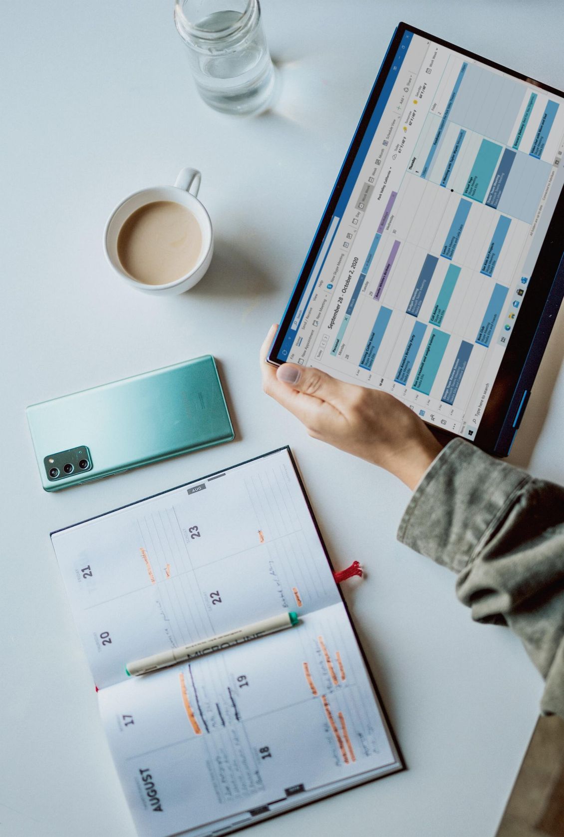 Image of working on a calendar