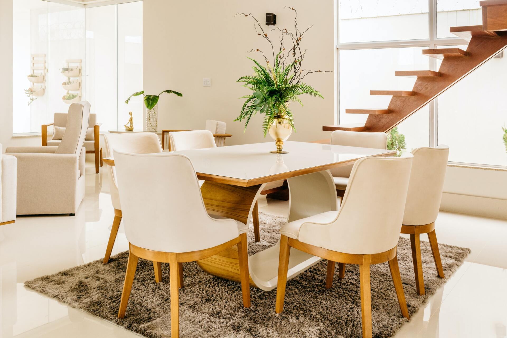 classic dining room area in cream and neutral colours colours