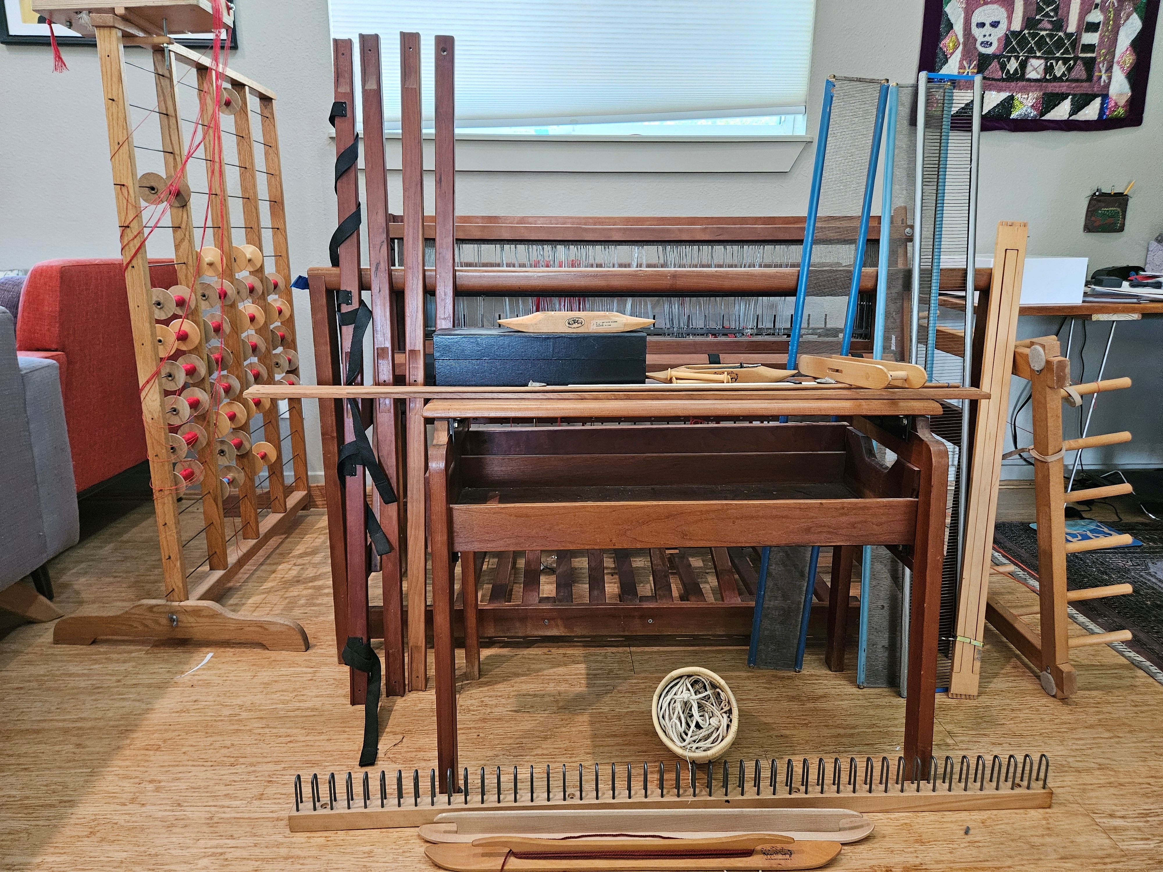 8 shaft cherry Loomcraft floor loom